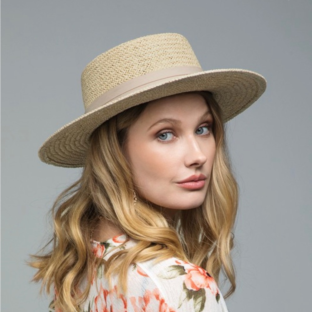 BABY GENEVIEVE Boater Hat With Semi Stiff Brim